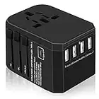 Reiseadapter Reisestecker Universal 224 Ländern Travel Adapter, 2000W Fast Charge Weltweit mit 4 USB Ports + Type C + AC Reise Steckdosenadapter Steckdose International für USA Europa UK Asia usw