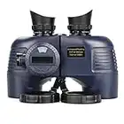 10x50 Marine Binoculars with Compass for Adults - Waterproof BAK4 Prism FMC Lens Binoculars with Rangefinder Compass and Shoulder Harness Strap for Navigation Hunting Bird Watching