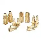 Amazon Basics Quick Connect Brass Air Coupler and Plug Kit - 1/4-Inch NPT Fittings - 14-Piece