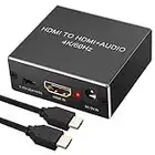 Extractor de Audio 4K@60Hz 3D YUV 4:4:4 DAC Adaptador HDMI a HDMI HDCP 2.0 con 2 Salidas SPDIF Óptico Toslink Jack 3.5mm Convertidor HDMI a HDMI para PS3/4 Reproductor de BLU-Ray/DVD/PC/HDTV