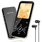 AGPTEK MP3 Player Bluetooth 5.3, 32GB HiFi Sound Musikplayer mit 2,4 Zoll TFT Farbbildschirm, Kopfhörer, Lautsprecher, Touch-Tasten, FM-Radio, E-Book, Aufnahme, Unterstüzt TF-128GB, Schwarzgold