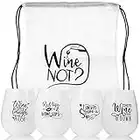 MUJUZE Silikon Weingläser mit Gravur 4 Set Wein-Glas Unzerbrechlich Wein Geschenk Becher Rotweingläser geschenke für Frauen Bruchsicher Stemless Weinglas to go für Reisen Camping, Picknick und BBQ…