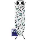 Bartnelli Ironing Board Made in Europe | Iron Board with 4 Layered Cover & Pad, Height Adjustable up to 36" Features A Safety Iron Rest, 4 Steel Legs, for Home Laundry Room or Dorm Use (43x14)