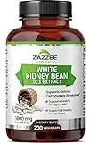 Zazzee White Kidney Bean Extract 200 Vegan Capsules, 18,000 mg Strength, Potent 10:1 Extract, 100% Pure, Vegan, Non-GMO and All-Natural
