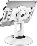 AboveTEK Retail Kiosk Tablet Stand, 360° Rotating Commercial Tablet Stand, 6-13.5" Business Tablet Holder, Swivel Design for Store POS Office Showcase Reception Kitchen Desktop (White)