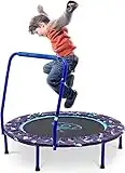 Trampoline pour Enfants Pliable |avec Poignées en Mousse Réglables en Hauteur et Housse Rembourrée|Mini Trampoline Enfants pour Sports de Saut Intérieurs ou Extérieurs (Violet)