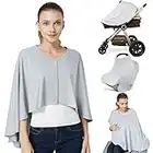 Nursing Cover & Baby Nursing Poncho,Multi Use Breastfeeding Cover for CarSeat Canopy, High Seat Cover, Stroller Cover, Shopping Cart Cover,Nursing Scarf for Boy and Girl by Kefee Kol (Grey)