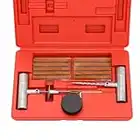 Tooluxe 50002L -35 Piece Tire Repair Universal Heavy Duty Tire Repair Kit with Plugs, Fix A Flat Tire Repair Kit, Ideal for Tires on Cars, Trucks, Motorcycles, ATV Roadside Emergency, Tire Plug Kit