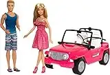 Barbie Voiture Beach Cruiser DecapoTable de Plage Rose, Poupee Barbie et Ken Incluses, Jouet pour Enfant, CJD12 Exclusivité sur Amazon