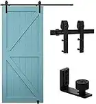 TSMST 167CM/5.5FT Sliding Door Track Barn Door Hardware Kit Closet Rail Roller Accessory Adjustable Floor Guide