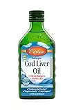 Carlson - Cod Liver Oil, 1100 mg Omega-3s, Plus Vitamins A and D3, Wild Caught Norwegian Arctic Cod Liver Oil, Sustainably Sourced Nordic Fish Oil Liquid, Unflavored, 250 mL (8.4 Fl Oz)