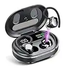 Auriculares Inalambricos Deportivos, HiFi Estéreo Auriculares Bluetooth 5.3 con Llamada ENC HD Mic, 2023 Nuevo Cascos Inalambricos Bluetooth con Pantalla LED/Ajuste Cómodo/IP7 Impermeable Negro