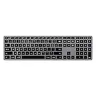 SATECHI Teclado Slim X3 Iluminado Bluetooth Keypad - Sincronización Varios Dispositivos - M2/ M1 MacBook Pro/Air, M2/ M1 iPad Pro/Air, M2 Mac Mini, iMac M1 (Gris Espacial, diseño US inglés QWERTY)