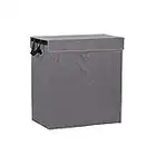 Household Essentials Collapsible Laundry Sorter with Lid, Gray