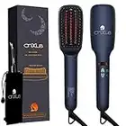 Brosse Lissante Chauffante-CNXUS Brosse de chauffage électrique en céramique, affichage LED+Peigne cheveux de la température réglable, brosse chauffante ionique+anti-échaudage+fermeture automatique