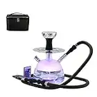 Acrylic Hookah Set with Everything, Micro Bubble Sheesha Hookah Led Hookahs Portable with System Silicone Hookah Bowl Silk Hookah Pipe Tongs Magical LED Light for Better Shisha Hookah Narguile Smoking