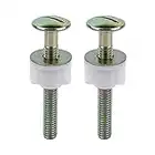 Universal Toilet Seat Screws, 2Packs Metal Toilet Seat Hinge Bolts and Screws, 3 Inch Steel Toilet Seat Bolts, Washers and Plastic Nuts, Replacement Parts for Top Mount Toilet Seat Hinges