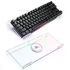 MAMBASNAKE Supporto per Tastiera del Computer Ergonomic PC Keyboard Holder Riser, Gaming Accessories for Desk, 366 RGB Backlit per mini 60% or 80% 100% Tastiera, Clear Acrilic Stand per Ufficio e Casa