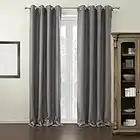 IYUEGO Modern Grey Curtain Solid Grommet Top Blackout Curtain Draperies with Multi Size Customs 72" W x 102" L (Set of 1 Panel)