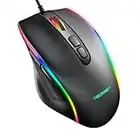 TECKNET RGB Gaming Mouse, 10000dpi Raptor Pro Wired Pc Mice With 8 Programmable Buttons & Chroma RGB Backlit, Ergonomic Design, Ultimate Precision, and Customization