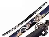 Katana Drache Schwert echt Metall Nicht Scharf Samurai Schwert aus Stahl mit Einer Scheide zur Dekoration für einen Sammler oder als Geschenk 4KM80-405BK