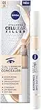 NIVEA Hyaluron Cellular Filler 3IN1 Augenpflege Concealer Hell (4 ml), Anti-Age Concealer mit Hyaluron, Abdeckstift für Augenringe, Rötungen und Pickel