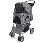 Pet Travel Dog Stroller Pushchair Available in 7 Colours (Grey)