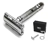 Amour Noir 1950's Classic Vintage Double Edge Butterfly Safety Razor Comes with Chrome Resting Stand Twist Handle Mechanism in Luxury Gift Box