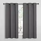 NICETOWN Thermal Insulated Grommet Blackout Curtains for Bedroom/Living Room/Kitchen Rideaux occultants (2 Panels, W42 x L63 -Inch,Grey)