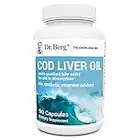 Dr. Berg Cod Liver Oil Capsules from Wild Caught Cod - No Smells or Bad Aftertaste - Rich in Omega-3 Fatty Acids (DHA & EPA), Vitamins A & D - Gluten-Free & Non-GMO Supplement - 90 Capsules