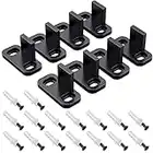 Lot de 8 guides de porte coulissante pour porte de grange - Noirs - Fixation au sol - Fixation murale - Pour portes coulissantes - Avec Bypass et poche - Simple à installer