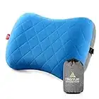 Hikenture Aufblasbares Camping/Reise Kissen mit Abziehbarem Kissenbezug, Ergonomisches Kopfkissen, Komfortables Nackenkissen für Reise/Outdoor, Inflatable Travel Neck Pillow(Blau), Blau, One Size