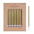 PHD CAKE 24-Count Gold Long Thin Metallic Birthday Candles, Cake Candles, Birthday Parties, Wedding Decorations, Party Candles, Cake Decorations
