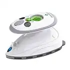 Steamfast SF-717 Mini Steam Iron with Dual Voltage, Travel Bag, Non-Stick Soleplate, Anti-Slip Handle, Rapid Heating, 420W Power, White