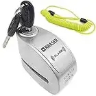 KRASER KR10S Candado Moto Disco Alarma 120db ON/OFF Alta Seguridad Homologado SRA, Doble Cierre ø10, Pinza Antirrobo Disco Motocicleta Bici ElectricaScooter