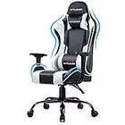 GTPLAYER Gaming Chair Office Chair Swivel Heavy Duty Chair Ergonomic Design with Cushion and Reclining Back Support(White)