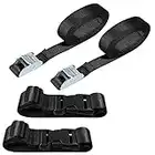 4 Pcs of Lashing Straps and Add A Luggage Belts, AFUNTA Cargo Tie-Down Strap and Adjustable Suitcase Belts Travel Bag Attachment Accessories - Black