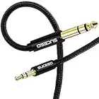 SUCESO Câble Audio 3.5mm vers 6.35mm Stéréo Jack Câble Jack 1/4" vers 1/8" Nylon Tressé Compatible avec Guitare, Amplificateur, Haut-parleurs, Casque, MP3, Piano, Cinéma Maison, Lecteurs de DVD-5M