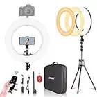 Emart 18-inch Ring Light with Stand, 65W Big Adjustable 3200-5500K LED Ringlight with Ultra-wide Lighting Area for Camera Photography, YouTube Videos, Makeup, Kit: Phone Holder, Remote, Soft Tube, etc