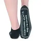 Life By Lexie Sticky Grip Socks for Barre, Pilates, Lagree, Yoga, Dance Non Slip Women's Socks, Everything Hurts, One Size