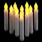 Supmaker LED Candle Light, 12PCS Battery Operated Flameless LED Taper Candles Light for Wedding Birthday Churches Party Decorations Yellow, 0.79 x 6.5 Inch