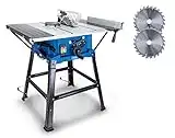 Scheppach Tischkreissäge HS250L inkl. 2. Sägeblatt | 230V 2000W Schnitthöhe 87mm | int. Laser | Sägeblatt-Ø 254mm | Tischgröße mit Verbreiterung 630x 930x 870mm | 2x Tischverbreiterung & Untergestell