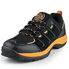 Jack Walker Mens Waterproof Walking Hiking Trainers for Comfort with Arch Support Footwear JW017 (10 UK, Black Orange)