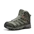 NORTIV 8 Mens Hiking Boots Waterproof Work Outdoor Trekking Backpacking Mountaineering Lightweight Shoes Size 10.5 M US Army/Green/Black/Orange,160448_M Armadillo.