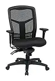 Office Star ProGrid Breathable Mesh Manager's Office Chair with Adjustable Seat Height, Multi-Function Tilt Control and Seat Slider, High Back, Coal FreeFlex Fabric