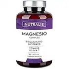 Magnesio Completo - Magnesio Citrato + Magnesio Bisglicinato 2145mg - Anti stress e Fatica - Integratore Magnesio con Vitamine B5, B6 e C | 120 Capsule di Aceto Vegane Nutralie