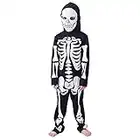 Boys Girls Skeleton Bat Costume Kids Halloween Costumes Cosplay Party Bodysuit Role Play Jumpsuit Fancy Dress Up(Skeleton,5T)