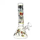 REAMIC Glass Bongs Mini Water Bong with Downstem Smoking Black Hookah Recyler Pipes H:8.07inch