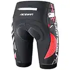 Men's Cycling Shorts Anti-Slip Leg 4D Padded Bike Shorts with 3-Pockets Breathable Biking Bicycle Motorcycle Half-Pants Red M