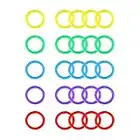 25pcs Plastic Loose-Leaf Ring,Plastic Binder Ring,Loose Leaf Ring Book Rings,Multicolour Loose Leaf Hoop Ring Clips for Study Card Notebook Photo Album Scrapbook Loose Leaf Booklet(5 Colors,28mm)